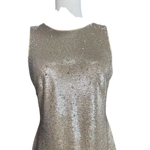 Vince Camuto Gold Sequin Sleeveless Sheath Dress NWT Size 4 | Holdays Party Dres - Picture 5 of 10